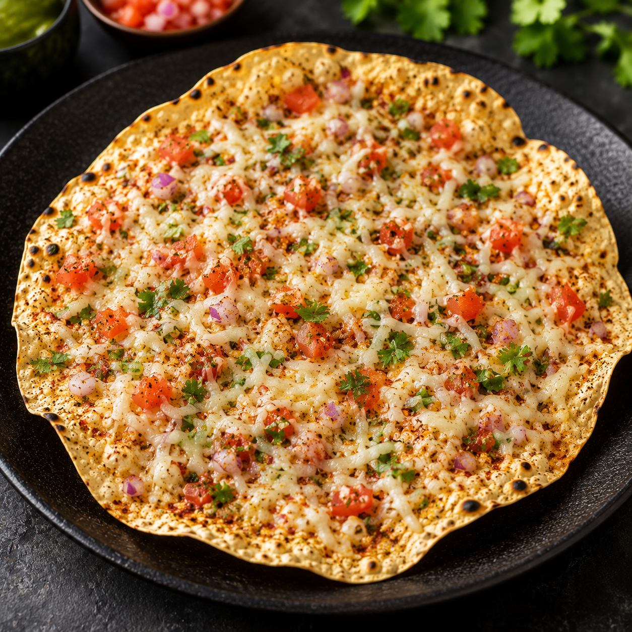 Cheese masala papad