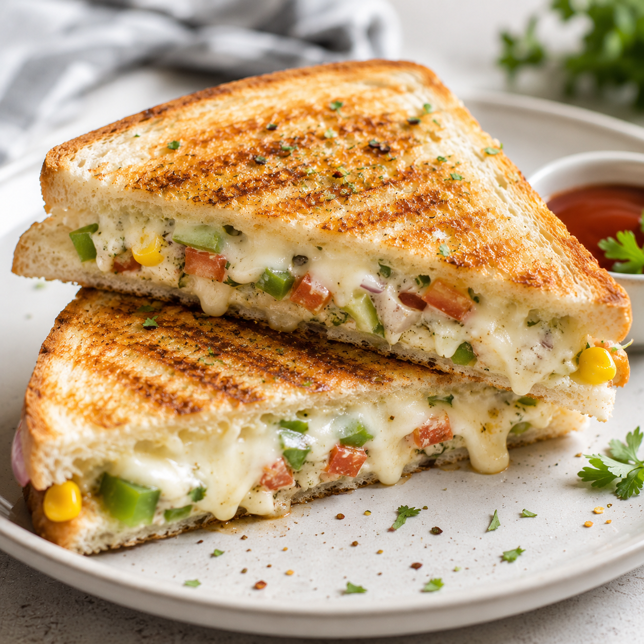  Chees Veg  grilled sandwich 